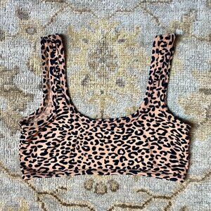 ARQ wide strap bra in leopard - medium